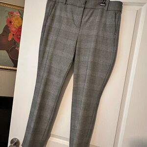 J. Crew Black and White Plaid Trousers